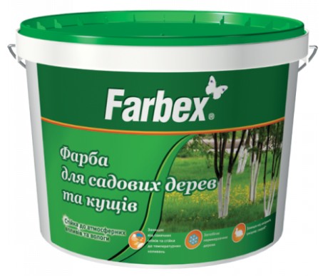 Фарба для садових дерев, біла матова, ТМ Farbex -7 кг